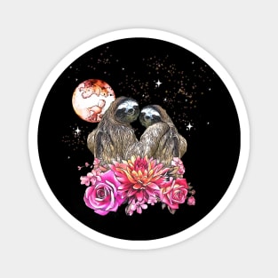 Sloths in love, lovers couple cute Magnet